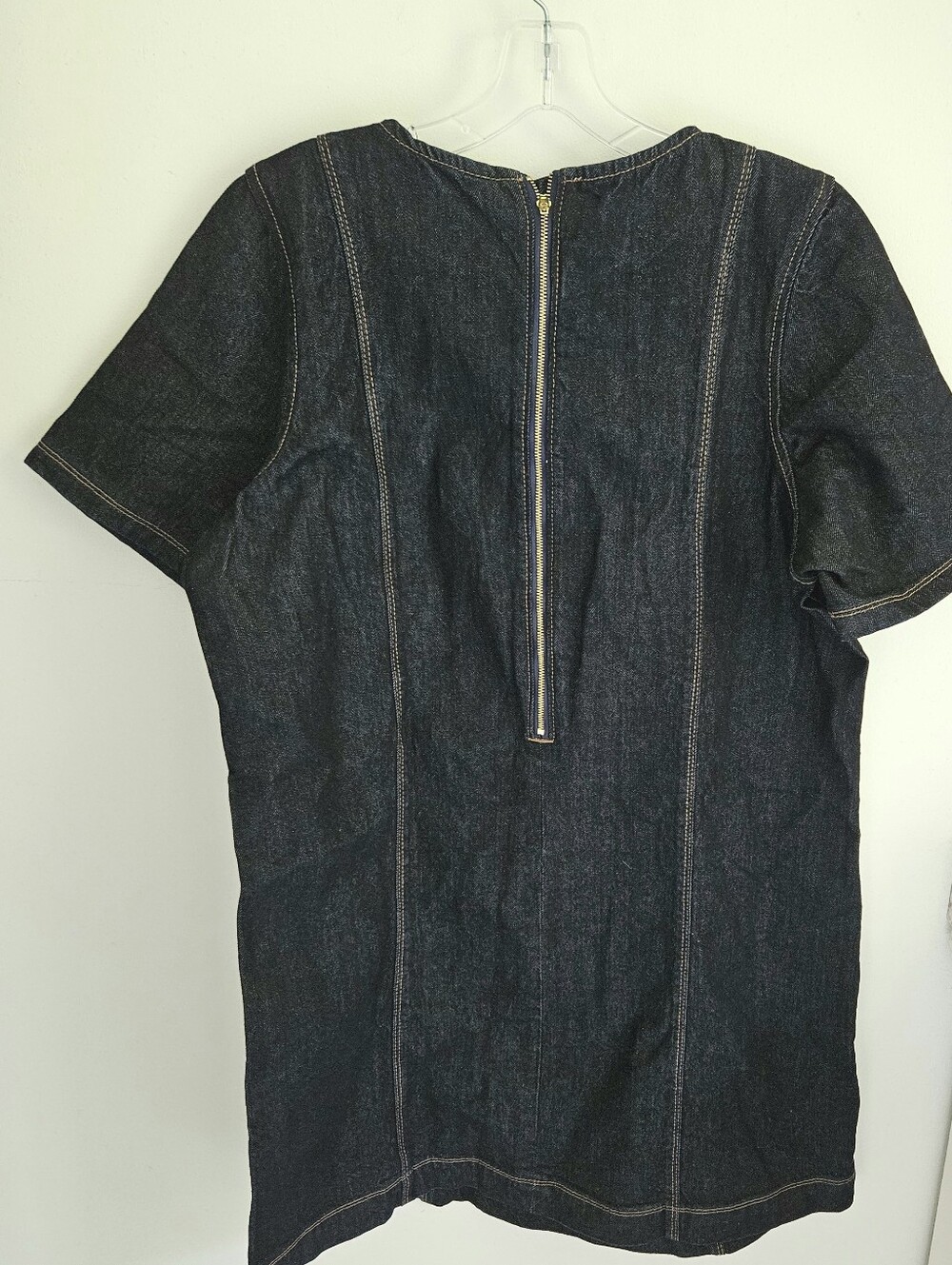 Old Navy Denim Dress Dark Blue Short Sleeve NWT - Picture 5 of 6